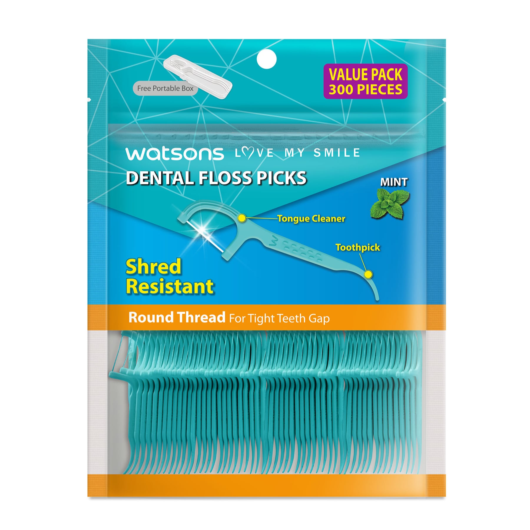 Shop Mint Round Thread Dental Floss Picks 50s X 3 Boxes | Watsons UAE